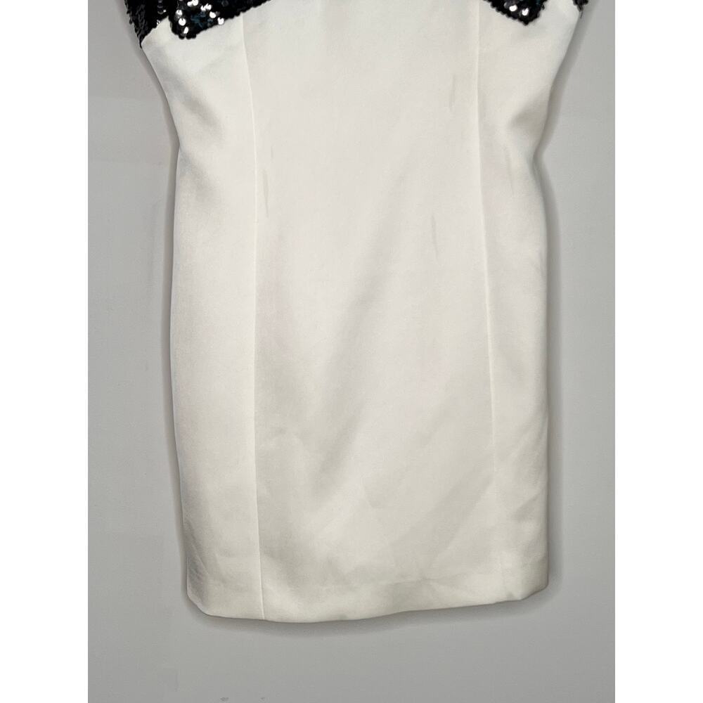 Endless Rose Sequin Bow Sleeveless Square Neck Mini Dress Cream/Black Women's S - Picture 5 of 10